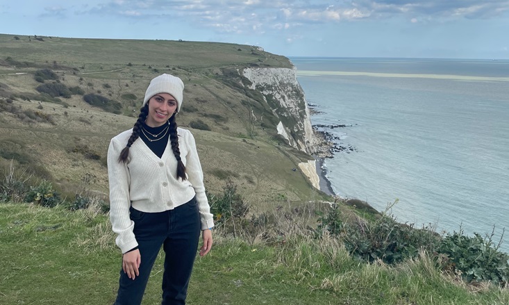Maya at the Cliffs of Dover in England